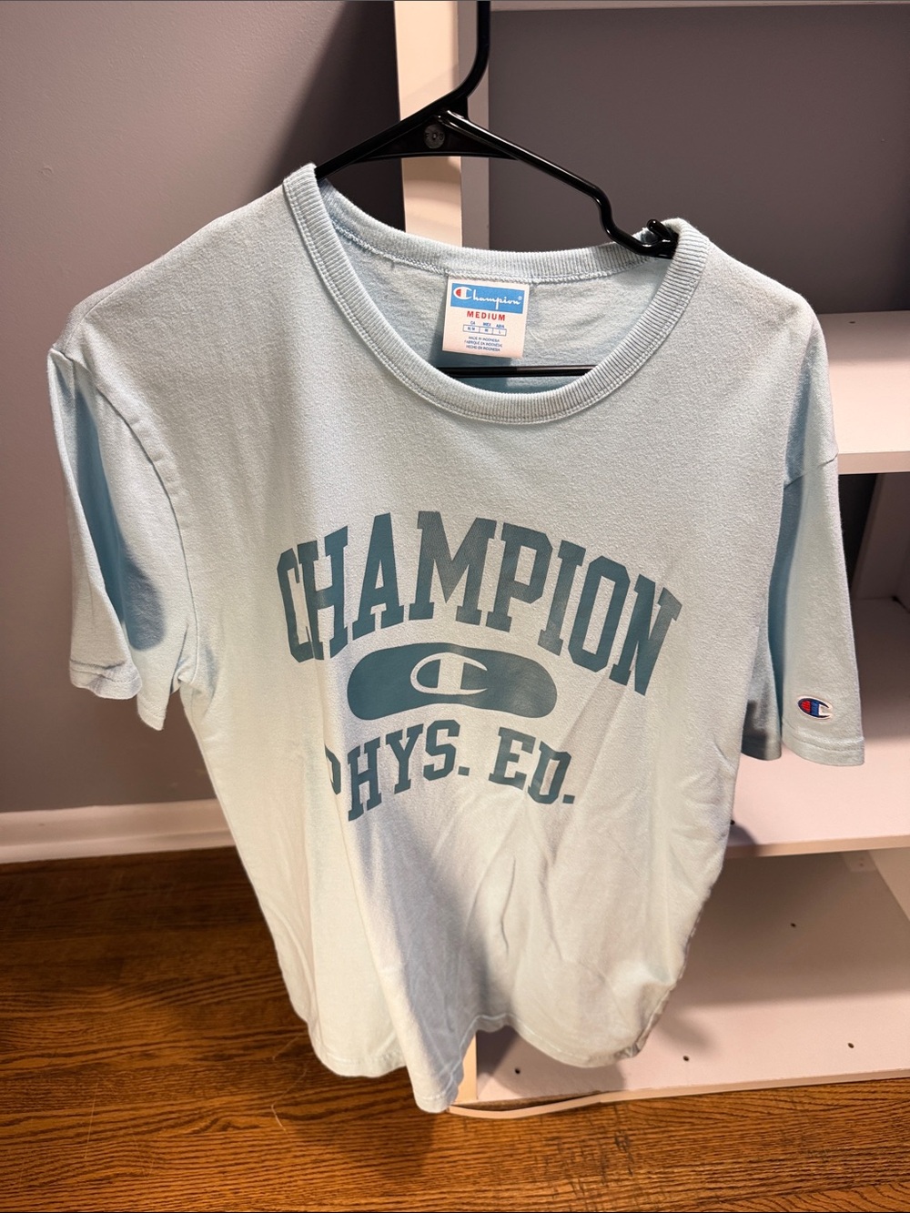 Champion Light Blue Graphic Short Sleeve Tee
